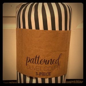 Grey and white stripped duvet cover